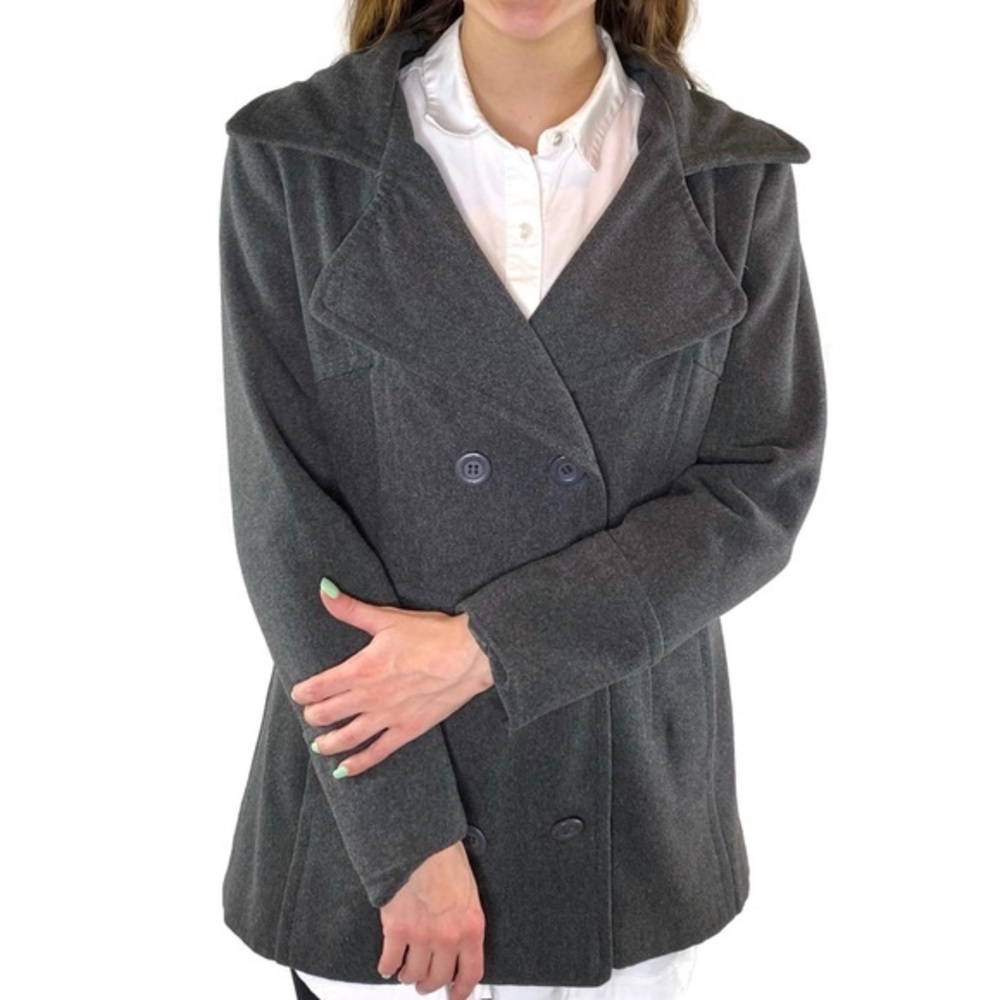 Alpine Swiss Gray Wool Pea Coat size Medium